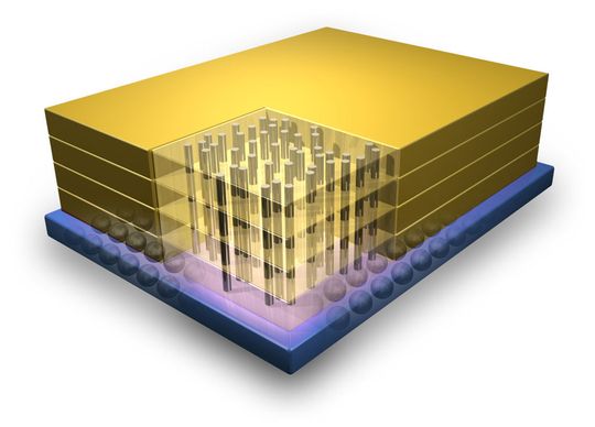 Der 3-D-Chip als Grafik (IBM) Der 3-D-Chip als Grafik (IBM)