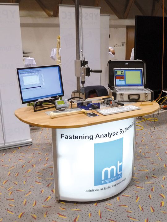 Ein mobiler Prüfstand (an einer Messe) von mt engineering. (Bild: mt engineering) Ein mobiler Prüfstand (an einer Messe) von mt engineering. (Bild: mt engineering)