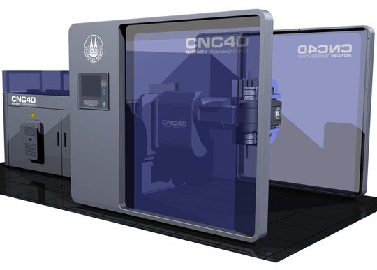 Mit CNC 40 Rotary von Schwarze Robitec lassen sich Rohre in einem Arbeitsschritt variabel zur linken oder rechten Seite verbiegen. (Bild: Schwarze-Robitec) Mit CNC 40 Rotary von Schwarze Robitec lassen sich Rohre in einem Arbeitsschritt variabel zur linken oder rechten Seite verbiegen. (Bild: Schwarze-Robitec)