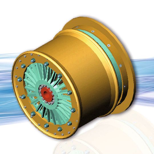 Antriebseinheit aus Felge, Motor und Dünnringlager. (Kaydon USA) Antriebseinheit aus Felge, Motor und Dünnringlager. (Kaydon USA)