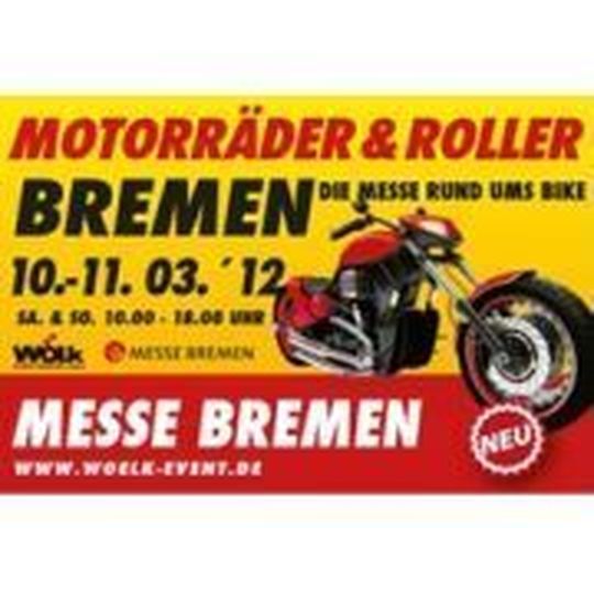 Am 10. & 11. März findet die „Motorräder & Roller 2012“ in Bremen statt. Am 10. & 11. März findet die „Motorräder & Roller 2012“ in Bremen statt.