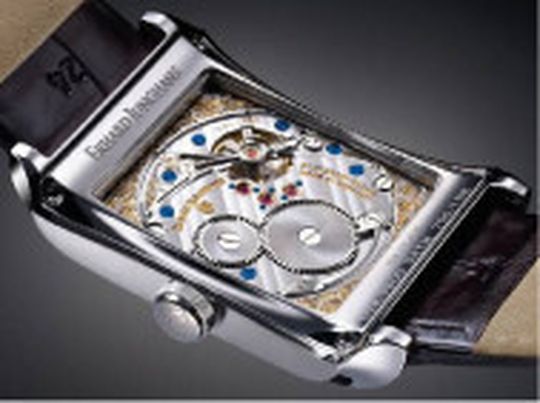 Meisterwerk der Uhrmacherkunst: Rückansicht des Exklusivmodells „Erhard Junghans 1“ mit Handaufzugskaliber. (Bild: Junghans)