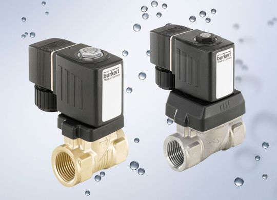 Die Ventile des Typs 6213EV werden im Standardprogramm aus Messing und Edelstahl angeboten und öffnen ohne Differenzdruck. (Bild: Bürkert Fluid Control Systems) Die Ventile des Typs 6213EV werden im Standardprogramm aus Messing und Edelstahl angeboten und öffnen ohne Differenzdruck. (Bild: Bürkert Fluid Control Systems)