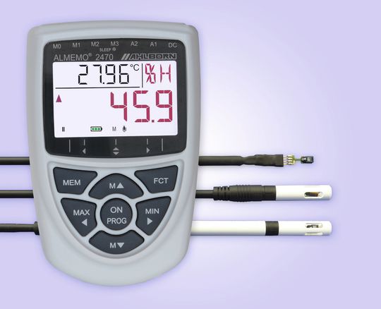Die Geräte bieten Funktionen wie Max.- und Min.-Werte, Grenzwerte, Nullsetzen, Fühlerabgleich, Sensorkorrektur, Datenloggerfunktionen wie Zyklen, Echtzeituhr oder Sleepmode. (Bild: Ahlborn) Die Geräte bieten Funktionen wie Max.- und Min.-Werte, Grenzwerte, Nullsetzen, Fühlerabgleich, Sensorkorrektur, Datenloggerfunktionen wie Zyklen, Echtzeituhr oder Sleepmode. (Bild: Ahlborn)