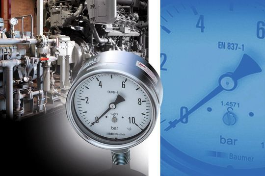 Trockenmanometer MEX5 für Umgebungen mit starker Vibration (Bild: Baumer) Trockenmanometer MEX5 für Umgebungen mit starker Vibration (Bild: Baumer)