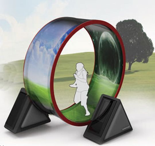 Laufrad mit OLED: Ganz unabhängig vom Wetter lässt es sich in dem Laufrad laufen