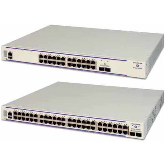 Der Alcatel-Lucent Omniswitch 6450 ist ein stapelbarer Gigabit-Ethernet-Switch mit 24 oder 48 Ports. Der Alcatel-Lucent Omniswitch 6450 ist ein stapelbarer Gigabit-Ethernet-Switch mit 24 oder 48 Ports.