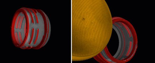 Das Ergebnis einer Computertomographie: Es lassen sich mit dem Messsystem Außen- und Innenkonturen vermessen (Bild: Shake H)