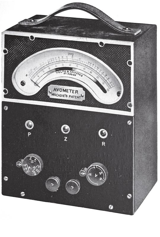 Am 22. Mai 1922 reichte Donald Macadie die Spezifikation für das Avometer beim Britischen Patentamt ein. (Bilder: Megger)