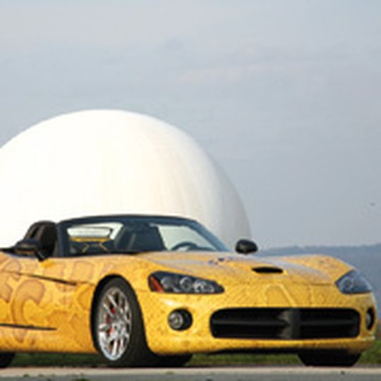 Mit der Folierung im Schlangenprint wirkt die Dodge Viper noch bissiger. Mit der Folierung im Schlangenprint wirkt die Dodge Viper noch bissiger.