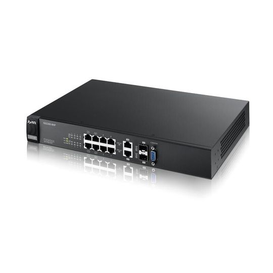 Der Zyxel GS2200-8HP ist ein Layer-2-Managed-Switch mit acht Ports und PoE-Unterstützung. Der Zyxel GS2200-8HP ist ein Layer-2-Managed-Switch mit acht Ports und PoE-Unterstützung.