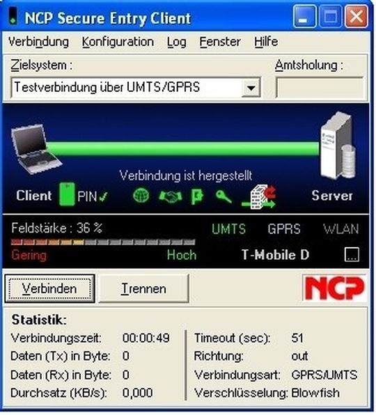 VPN-Verbindung mit einem ncp-Client VPN-Verbindung mit einem ncp-Client