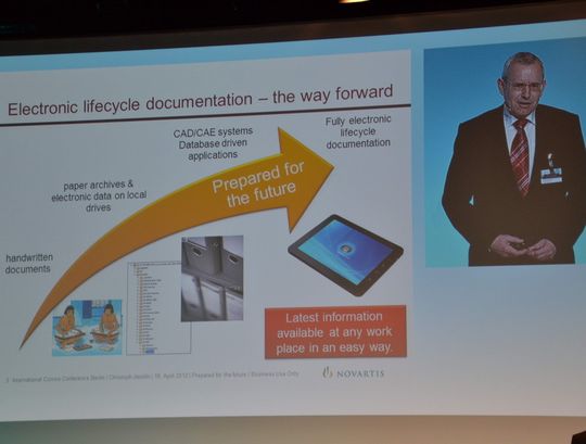 Christoph Jauslin, Chef der Engineering IT-Abteilung bei Novartis Pharma ist überzeugt von der Arbeitserleichterung mit elektronischem Dokumentenmanagement: "In Zukunft werden wir die jüngsten Informationen an jedem Arbeitsplatz und zu jeder Zeit verfügbar haben." Christoph Jauslin, Chef der Engineering IT-Abteilung bei Novartis Pharma ist überzeugt von der Arbeitserleichterung mit elektronischem Dokumentenmanagement: "In Zukunft werden wir die jüngsten Informationen an jedem Arbeitsplatz und zu jeder Zeit verfügbar haben."