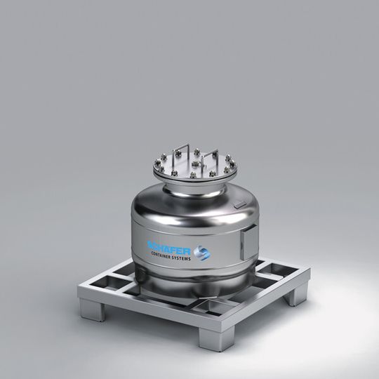 Dieser spezielle Edelstahl-Druckbehälter von Schäfer Container Systems dient dem sicheren Transport von Quecksilber. Dieser spezielle Edelstahl-Druckbehälter von Schäfer Container Systems dient dem sicheren Transport von Quecksilber.