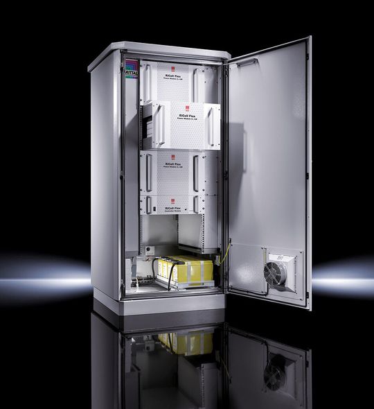 Diesel ade: Die Rittal Ri-Cell Flex ist die umweltfreundliche Lösung für die emissionsfreie Energiewandlung kombiniert mit hohem Gesamtwirkungsgrad.