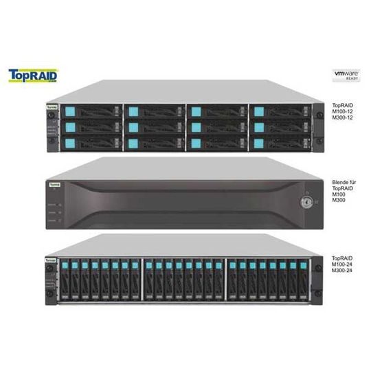 Die TopRAID-Modelle M100 und M300 sind für den Einsatz mit VMware ESXi 5.0 und den Site Recovery Manager (SRM) 5.0 zertifiziert und bieten darüber hinaus ein kostenloses Plug-in für vCenter. Die TopRAID-Modelle M100 und M300 sind für den Einsatz mit VMware ESXi 5.0 und den Site Recovery Manager (SRM) 5.0 zertifiziert und bieten darüber hinaus ein kostenloses Plug-in für vCenter.