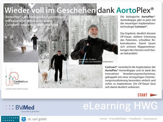 Das Lernprogramm basiert auf einer fiktiven Anzeige und zeigt Medizintechnik-Unternehmen, was laut HWG bei Werbe- und Informationsaktivitäten zulässig ist Das Lernprogramm basiert auf einer fiktiven Anzeige und zeigt Medizintechnik-Unternehmen, was laut HWG bei Werbe- und Informationsaktivitäten zulässig ist