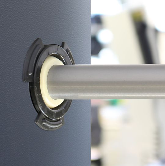 Einfach einclipsbar und trotzdem extrem robust besonders hohe Kräfte je nach Durchmesser bis zu 12,5kN radial bzw. 350N axial. Einfach einclipsbar und trotzdem extrem robust besonders hohe Kräfte je nach Durchmesser bis zu 12,5kN radial bzw. 350N axial.