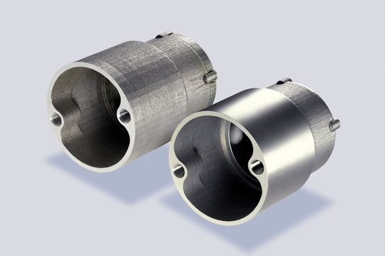 Funktionsintegrierter Kühlmantel zur Aufnahme eines E-Motors in der Medizintechnik aus Inconel 718.