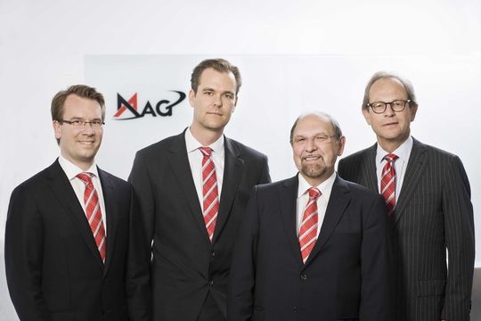 Die MAG Geschäftsführung (v.l.).: Dr. Sebastian Schöning, Jan Siebert, Dr. Gerald Weber (Vorsitzender ab 1. September) und Rolf Rickmeyer (Vorsitzender bis 31. August).