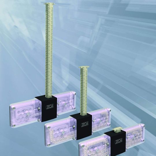 Die Zip-Kette ist gleichzeitig Schub- und Zugkette und funktioniert ähnlich dem Reißverschlussprinzip. Die Zip-Kette ist gleichzeitig Schub- und Zugkette und funktioniert ähnlich dem Reißverschlussprinzip.