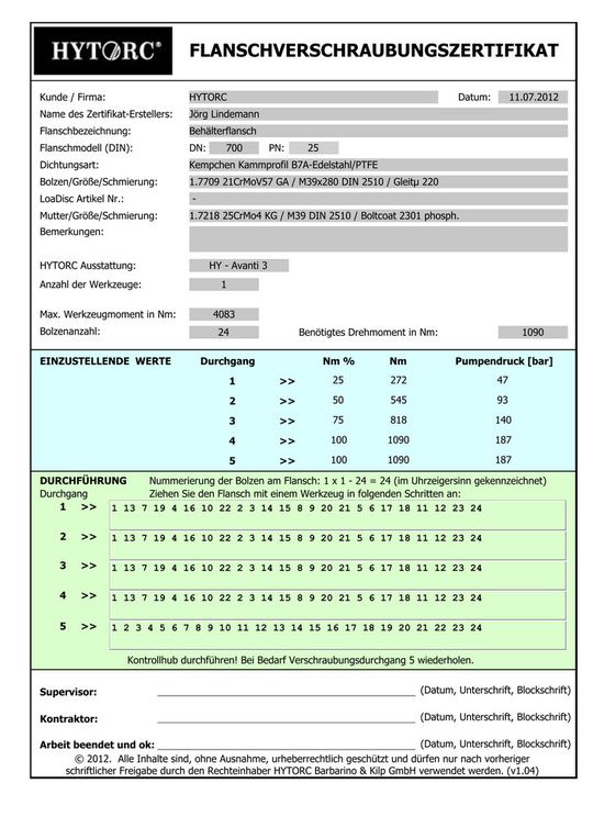 Mit dem kostenfreien Oline-Tool LoadCERT können Unternehmen ihren Monteuren klare und eindeutige Anweisungen zum Verschrauben von Flanschverbindungen geben.