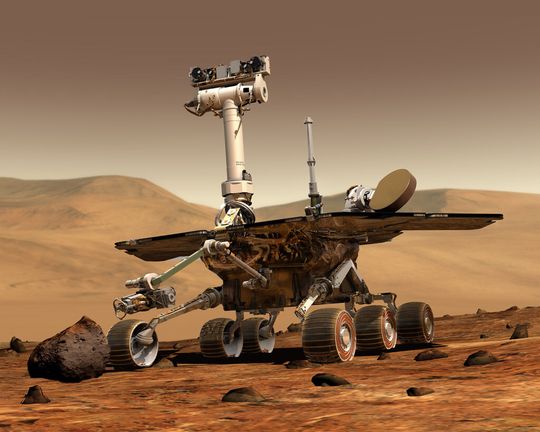 Die baugleichen Marsfahrzeuge „Spirit“ und „Opportunity“ lieferten weit über die vorgesehene Zeit hinaus Daten und Bilder an die Erde.
