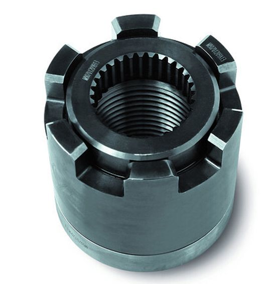 Die dreiteilige Drehmutter Clamp wird mit hydraulischen oder pneumatischen Drehmomentschrauben angezogen. Die dreiteilige Drehmutter Clamp wird mit hydraulischen oder pneumatischen Drehmomentschrauben angezogen.