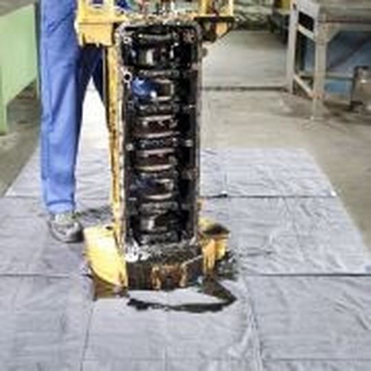 Jede Mewa-Textilmatte kann bis zu drei Liter Flüssigkeit speichern.