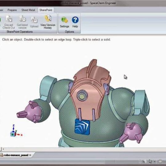 Microsoft Sharepoint bietet grundlegendes Check-in und Check-out für Arbeitsgruppen und Versionierung von SpaceClaim-Dokumenten, einschließlich Unterstützung für externe Abhängigkeiten, Teile, Baugruppen, Zeichnungen und 3D-Markups.