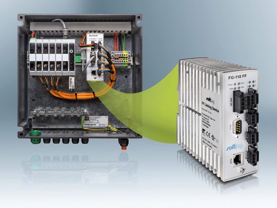 Das Schnittstellenmodul FIM-110 FF zur Foundation-Fieldbus-Integration kann auch in einer explosionsgefährdeten Umgebung eingesetzt werden. Das Schnittstellenmodul FIM-110 FF zur Foundation-Fieldbus-Integration kann auch in einer explosionsgefährdeten Umgebung eingesetzt werden.