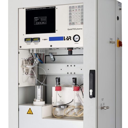 The LAR analyser QuickTOCpharma reliably determines the smallest contaminations and thus enables the operator in the pharmaceutical industry to safely and easily control his production processes. The LAR analyser QuickTOCpharma reliably determines the smallest contaminations and thus enables the operator in the pharmaceutical industry to safely and easily control his production processes.