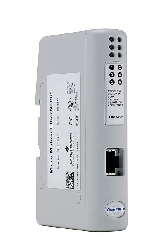 Emersons EtherNet/IP-Modul ist mit allen Micro Motion-Coriolis Durchflussmessgeräten kompatibel und sowohl für Neuinstallationen als auch für Ertüchtigungen geeignet. Emersons EtherNet/IP-Modul ist mit allen Micro Motion-Coriolis Durchflussmessgeräten kompatibel und sowohl für Neuinstallationen als auch für Ertüchtigungen geeignet.