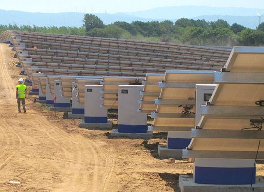 Wechselrichter der KACO new energy GmbH in einem Solarpark in Süditalien.