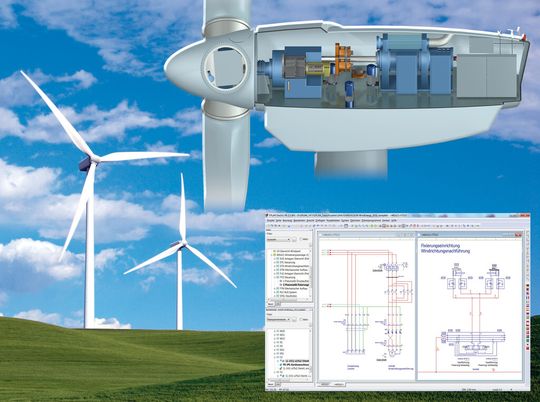 Mit seinen Lösungen unterstützt Eplan ein durchgängiges Engineering in der Windenergiebranche, das alle Gewerke umfasst.