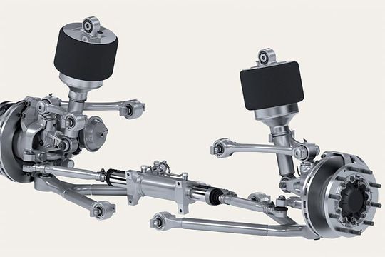 Eine erste Einzelradaufhängung für den schweren Lkw präsentiert ZF Friedrichshafen.