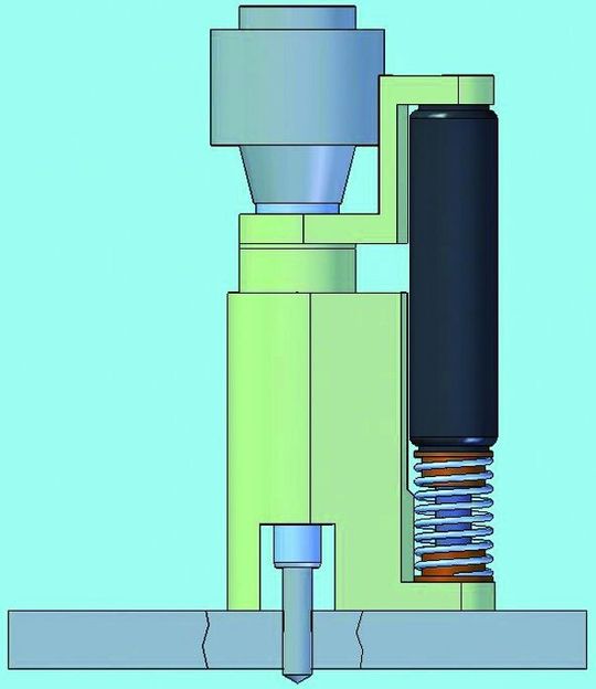 Die adaptive Vorschubdämpfung verhindert beim Austritt des Bohrers Faserdelamination. Die adaptive Vorschubdämpfung verhindert beim Austritt des Bohrers Faserdelamination.