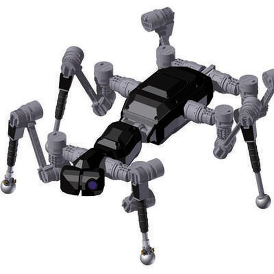 In Anlehnung an sein natürliches Vorbild – die Ameise – wurde auch der Kletterroboter Spaceclimber mit sechs Beinen und einer Zusatzachse ausgestattet.