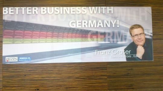 „Better Business with Germany" lautete das Motto des Seminars für Vertreter der taiwanischen Elektronikindustrie, das ELEKTRONIKPRAXIS-Redakteur Franz Graser in der Hauptstadt Taipei abhielt. „Better Business with Germany" lautete das Motto des Seminars für Vertreter der taiwanischen Elektronikindustrie, das ELEKTRONIKPRAXIS-Redakteur Franz Graser in der Hauptstadt Taipei abhielt.