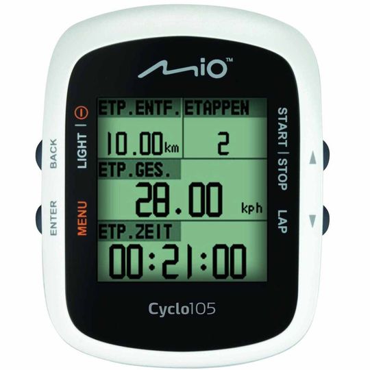 Die Fahrradcomputer der Mio-Cyclo-100-Serie haben einen 1,8-Zoll-Bildschirm. Die Fahrradcomputer der Mio-Cyclo-100-Serie haben einen 1,8-Zoll-Bildschirm.
