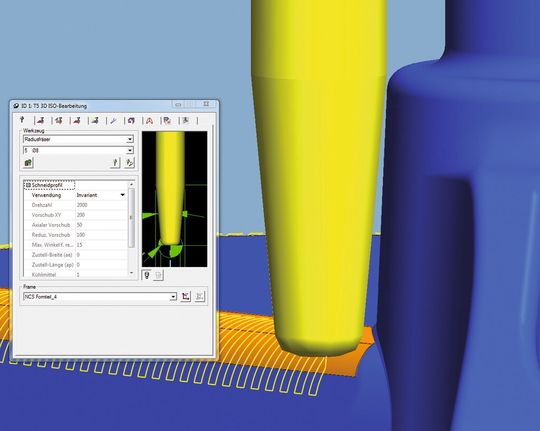 Hypermill 2012 unterstützt konische Werkzeuge für die 3D-ISO-Bearbeitung – selbstverständlich mit automatischer Kollisionsvermeidung. Hypermill 2012 unterstützt konische Werkzeuge für die 3D-ISO-Bearbeitung – selbstverständlich mit automatischer Kollisionsvermeidung.