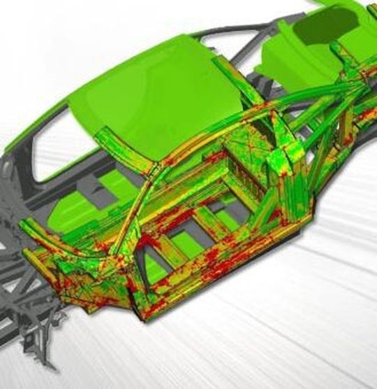 Bild 2: Beim Ultra-Leichtbau setzt Audi auf die Space-Frame-Bauweise, basierend auf Bauteilen und Komponenten aus unterschiedlichen Leichtbauwerkstoffen. Bild 2: Beim Ultra-Leichtbau setzt Audi auf die Space-Frame-Bauweise, basierend auf Bauteilen und Komponenten aus unterschiedlichen Leichtbauwerkstoffen.