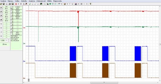 1. und 3. Kanal: Das defekte Kommunikationssignal auf der PATS- aber auch auf der Motorsteuergerätseite ist gleich. Hiermit ist ein Fehler in der Datenleitung ausgeschlossen.