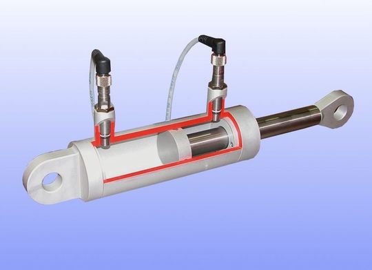 Induktive Sensoren eignen sich besonders für den Einsatz in Hydraulikzylindern. Induktive Sensoren eignen sich besonders für den Einsatz in Hydraulikzylindern.