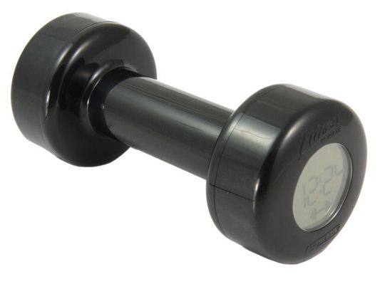 Dieser Hantelwecker hört erst auf zu klingeln, wenn man ihn 30 Mal hochgestemmt hat.