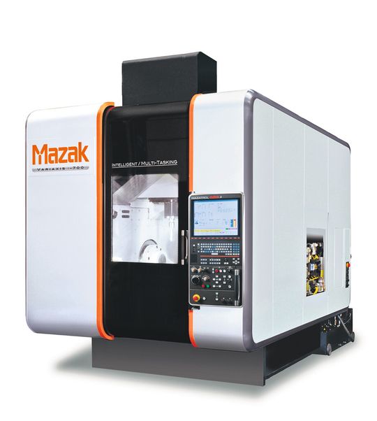 La fraiseuse 5 axes Mazak Variaxis i-700 permet l’usinage de pièces en un seul serrage. La fraiseuse 5 axes Mazak Variaxis i-700 permet l’usinage de pièces en un seul serrage.