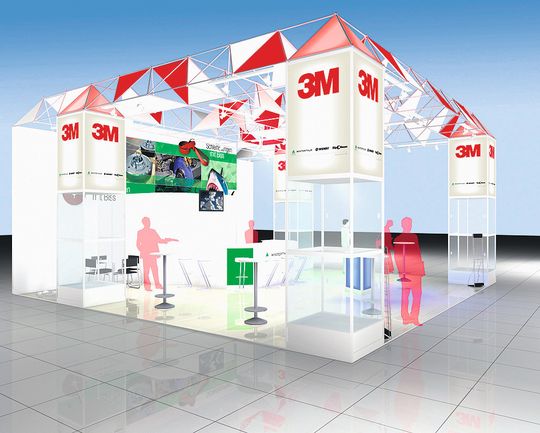 Der Stand von 3M an der Prodex als Modell. Der Stand von 3M an der Prodex als Modell.