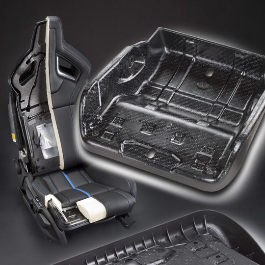 Die Composite-Sitzschale des neuen Opel Astra OPC ist ein überspritztes thermoplastisches Laminat mit Endlosfaserverstärkung, das aus Ultramid-Werkstoffen der BASF gefertigt wird.