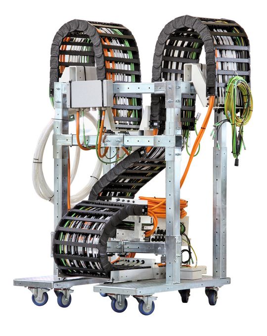 Das neue teleskopierbare Transport- und Montagegestell für komplett vorkonfektionierte und geprüfte Energiekettensysteme von Igus. Umweltfreundlich, schnell aufgebaut und wirtschaftlich bereits ab fünf Systemen pro Jahr. Das neue teleskopierbare Transport- und Montagegestell für komplett vorkonfektionierte und geprüfte Energiekettensysteme von Igus. Umweltfreundlich, schnell aufgebaut und wirtschaftlich bereits ab fünf Systemen pro Jahr.
