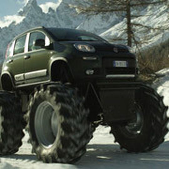 Leider keine Serienmodell: Der Fiat Panda als Monstertruck.